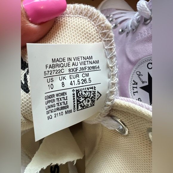 Converse All Star Move Platform Hi Top Trainers Lilac/Pale Amethyst W Size 10 - Picture 7 of 8